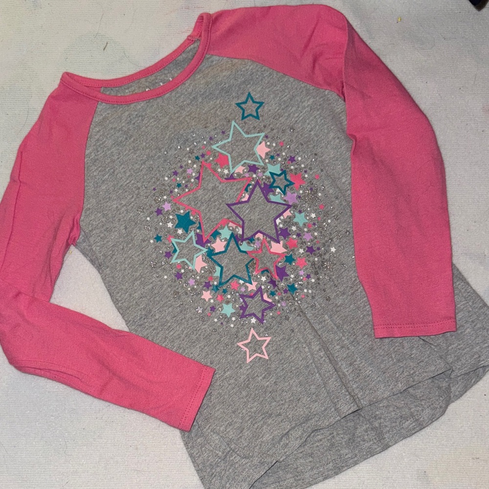 Garanimals Pink and Gray Starburst Long Sleeve Tee